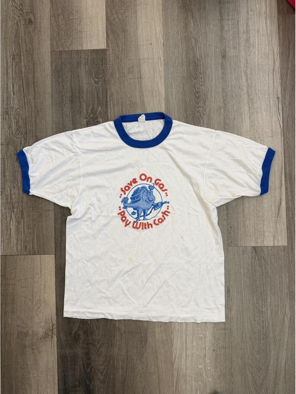 1980s Vintage Amoco Ringer Tee sz L